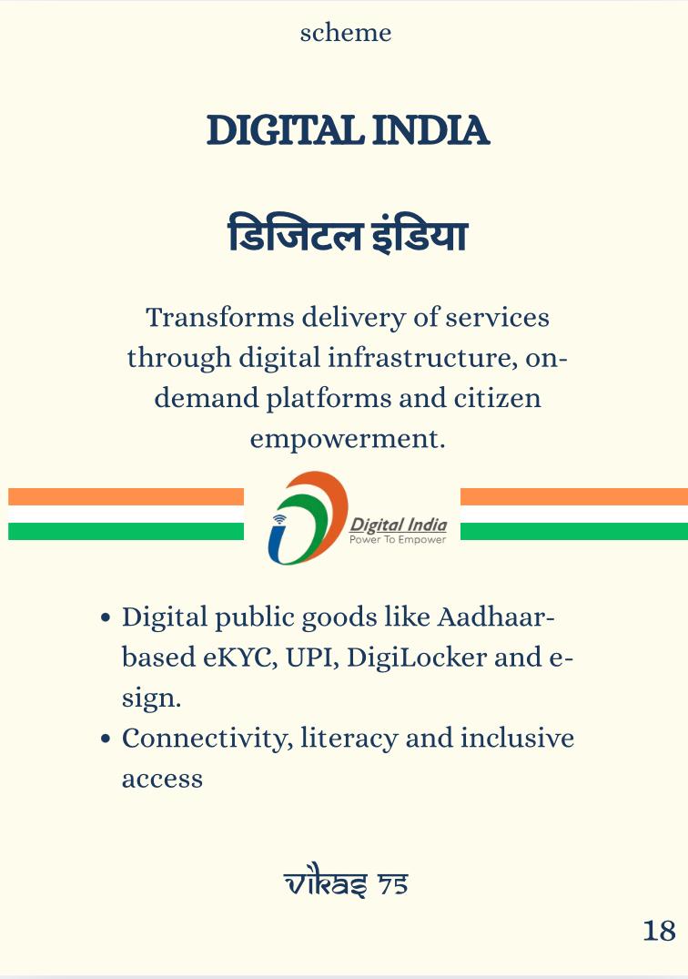 SujeetKOfficial's tweet image. #KnowYourScheme

#DigitalIndia transforms delivery of services through digital infrastructure, on-demand platforms and citizen empowerment.The future of Digital India is poised for remarkable advancements, leveraging emerging technologies to further drive innovation and growth.…