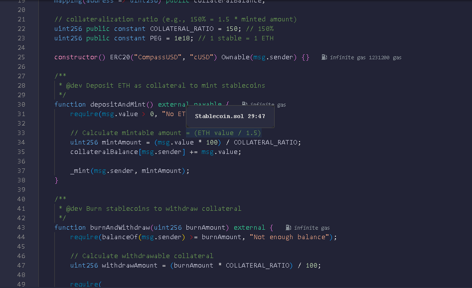 Day 29 of #30DaysOfSolidity 
Built Stablecoin.sol: a token designed to stay steady no matter the market swings.
Learned about peg mechanisms, collateral, and how stable value is maintained on-chain.
If you launched your own stablecoin, what would you peg it to? 
<a href="/the_web3compass/">Web3Compass</a>