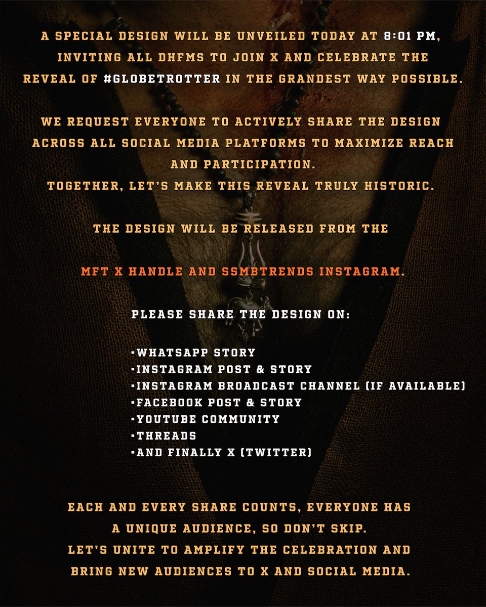 MindBlock MBFC™ (@mindblock_mbfc) on Twitter photo Participate. Celebrate. Our HERO. <a href="/urstrulyMahesh/">Mahesh Babu</a> 🦁🔥
#SSMB29 #GlobeTrotter Participate. Celebrate. Our HERO. <a href="/urstrulyMahesh/">Mahesh Babu</a> 🦁🔥
#SSMB29 #GlobeTrotter