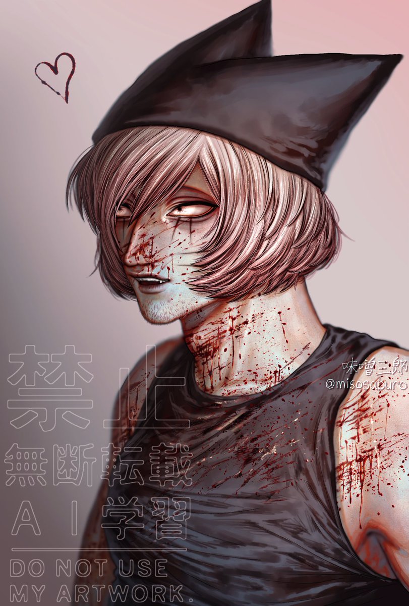 misosaburo's tweet photo. ⚠️ちょっと血　リハビリ絵 https://t.co/wEcHteEisL