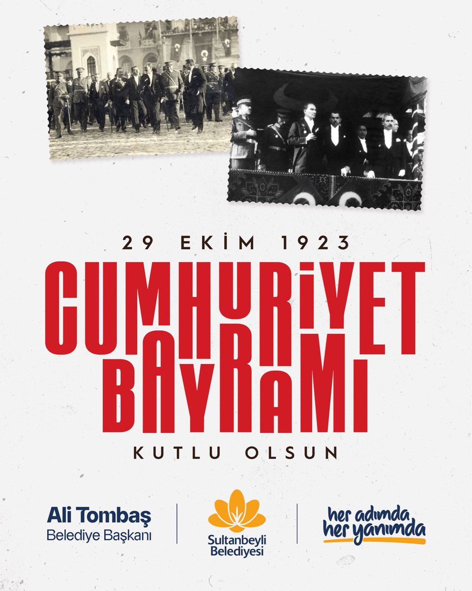 Cumhuriyetimizin 102. yıl dönümünde; başta Gazi Mustafa Kemal Atatürk olmak üzere, aziz şehitlerimizi, gazilerimizi ve kahraman ecdadımızı saygıyla yâd ediyoruz.

29 Ekim Cumhuriyet Bayramı’mız kutlu olsun!