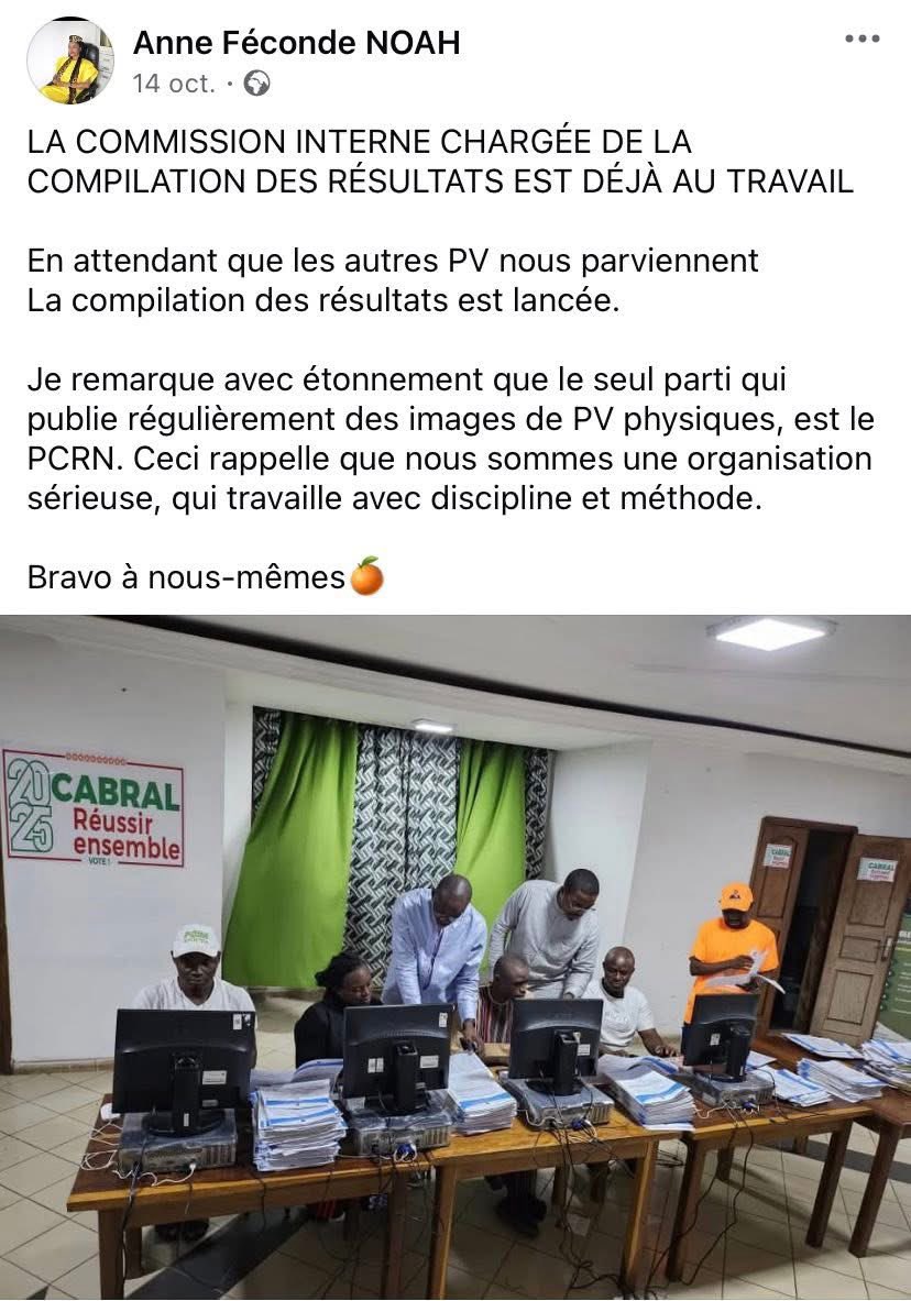Après tout ce cirque, MA conclusion est que les PVs du PCRN donnent Issa Tchiroma vainqueur sinon Cabral aurait sorti les résultats de ses PVs pour justifier ses félicitations envers Biya.

Cet homme a vendu les voix de SES PARTISANS au RDPC