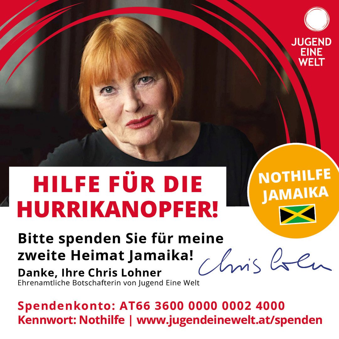 JAMAIKA 🇯🇲 Hurrikanhilfe 🌀
#Spendenkonto:
AT66 3600 0000 0002 4000
KW: Nothilfe

<a href="/JugendEineWelt/">Jugend Eine Welt</a> hilft mit <a href="/chrislohner1/">chris lohner</a>, langjährige Jamaika Kennerin.
 
♥️ Danke Euch Spendern und Förderinnen für Eure Hilfe! 
Infos &amp; Onlinespenden:
jugendeinewelt.at