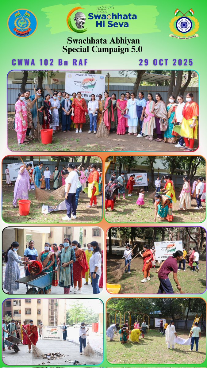 102_raf's tweet photo. CWWA, 102 Bn RAF organized Swachhata Abhiyan in camp premise under the aegis of Special Campaign 5.0

#SpecialCampaign5_0
#SpecialCampaign5 https://t.co/pamMfacT2O