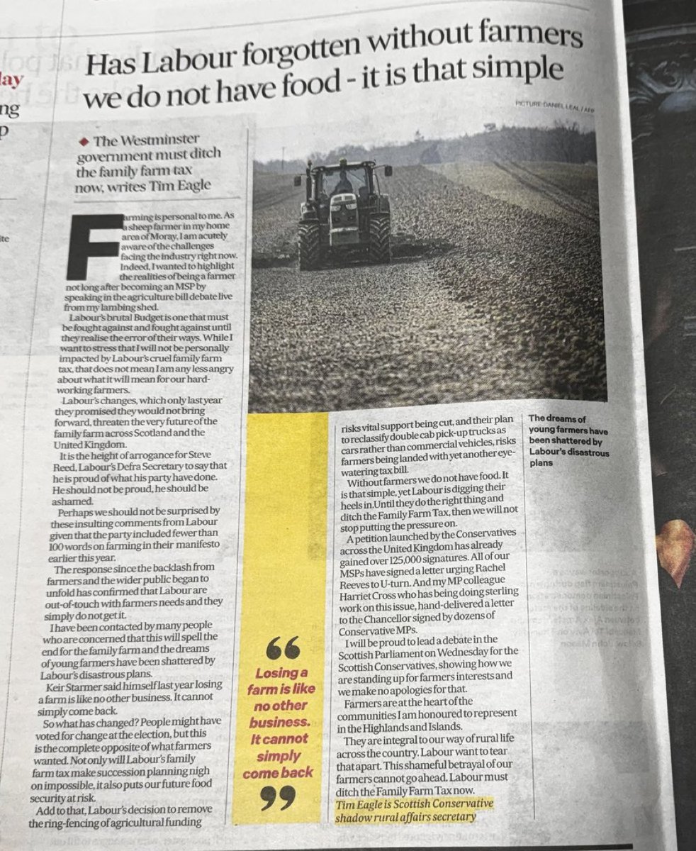 “Without farmers we do not have food. The government must ditch the family farm tax now.”