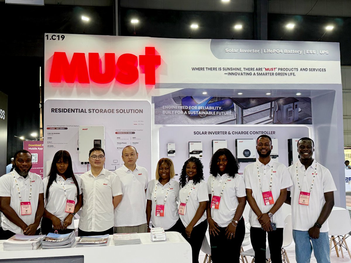 must_power's tweet image. Day 1 of the Nigeria Energy is heating up at booth 1.C19! 🔅 Visitors are excited to explore our solar-hybrid systems, designed to stabilize the grid, alongside smart, scalable lithium-ion storage. Let&apos;s shape it together!  #SolarHybrid #LithiumStorage #RenewableNigeria