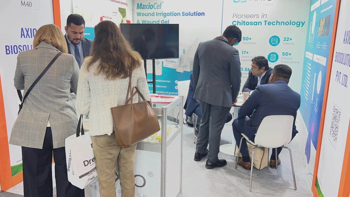 axiobio's tweet photo. We had a great Day 1 at #CPHI2025! ✨
It’s been wonderful connecting with industry peers and exchanging ideas that drive innovation forward.
Visit us at Booth M40 on 29th and 30th Oct to explore our chitosan-based innovations.
#PharmaInnovation #Networking #Day1Highlights https://t.co/Z9HTqb5cOe