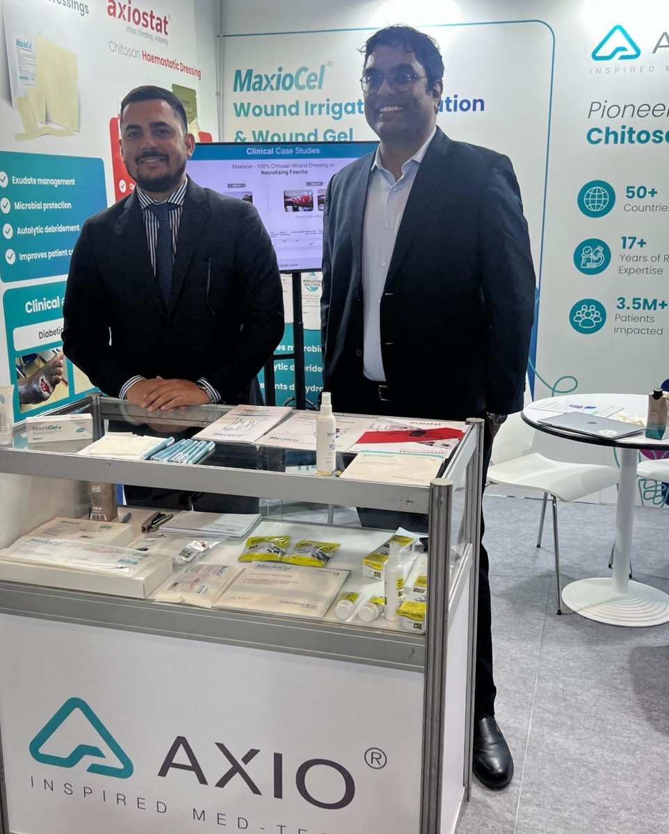 axiobio's tweet photo. We had a great Day 1 at #CPHI2025! ✨
It’s been wonderful connecting with industry peers and exchanging ideas that drive innovation forward.
Visit us at Booth M40 on 29th and 30th Oct to explore our chitosan-based innovations.
#PharmaInnovation #Networking #Day1Highlights https://t.co/Z9HTqb5cOe