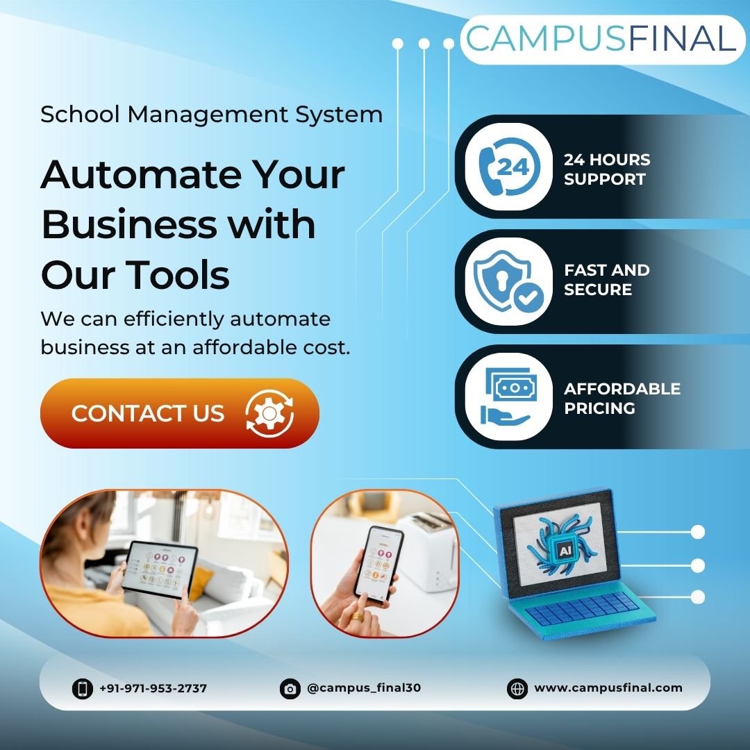 campusfinal's tweet image. Feeling bored by typing the entry of your school daily task? Get the #smart_solution. #Campus_Final is the #best_school_management_system. Using this, you can easily perform your school/college daily tasks easily, quickly, and without any hassle with efficiency.
#erpsoftware
