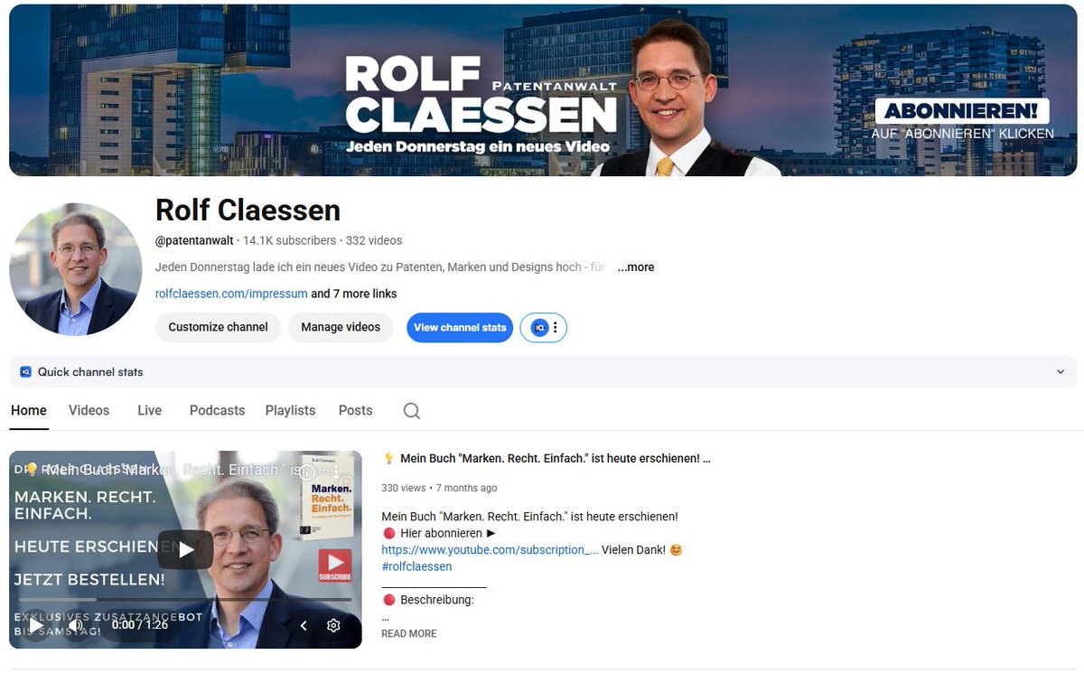 Heute vor 10 Jahren habe ich meinen Youtube-Kanal gestartet! Weit über 300 Videos und 14.000 Abonnenten später muss ich sagen - es hat sich definitiv gelohnt! 

Welche Themen sollte ich demnächst mal in dem Youtubekanal erklären?