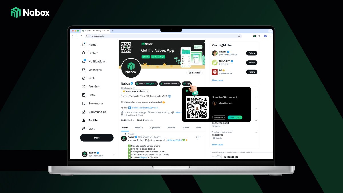 naboxwallet's tweet photo. 💡Tipping is now live on X!

With the #Nabox Extension Wallet and your unique #NaboxID, you can receive $USDT tips directly on X. 💸

Try registering a Nabox ID now  👉 https://t.co/cKcdusN5IJ
Download Nabox: https://t.co/25xrBcVVvD

#Web3  #CryptoTips https://t.co/ddycOpge3Q