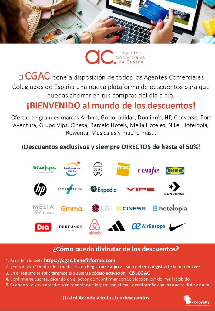 Más descuentos y ventajas exclusivas para Agentes Comerciales Colegiados
cgac.es/mas-descuentos…