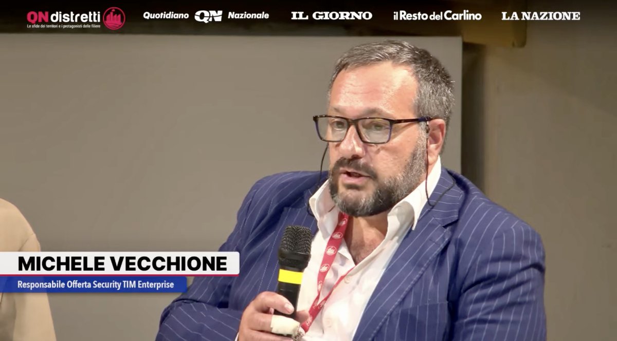 TIM_Enterprise's tweet image. 🎙 Ieri Michele Vecchione, Responsabile Offerta Security #TIMEnterprise, è intervenuto a “L’Oro del fare: filiere, persone, territori”, evento della serie #QNDistretti, a cura di @qnazionale Network, mostrando i casi concreti con cui stiamo rendendo più sicuri i processi…