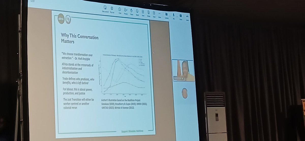 _cosatu's tweet image. Comrade from @ituc_africa is presenting an argument on trade and the just transition and why this conversation matters at Boksburg #JustTransition #ClimateActions