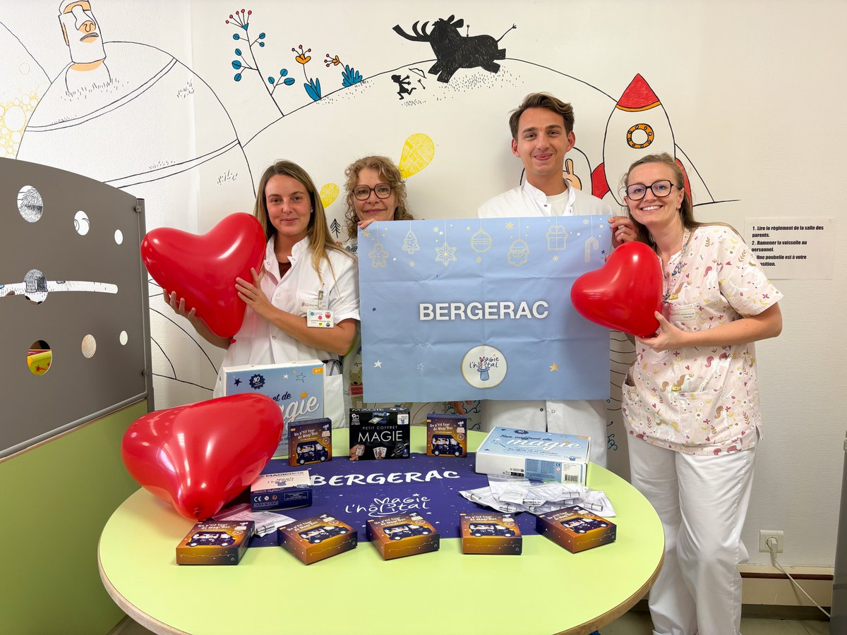 | 𝗗𝗲𝘀 𝗰𝗮𝗱𝗲𝗮𝘂𝘅 𝗺𝗮𝗴𝗶𝗾𝘂𝗲𝘀 𝗽𝗼𝘂𝗿 𝗹𝗲𝘀 𝗲𝗻𝗳𝗮𝗻𝘁𝘀 𝗱𝗲 𝗹𝗮 𝗽𝗲́𝗱𝗶𝗮𝘁𝗿𝗶𝗲 🪄
Notre service de pédiatrie a reçu ces coffrets de magie, pour apporter un peu de rêve et d'évasion aux enfants hospitalisés
Nous tenons à remercier <a href="/Magiehopital/">Magie à l'hôpital</a> 🙏
