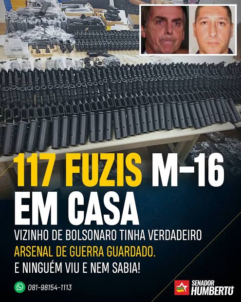 Quando a Polícia apreendeu 117 fuzis num condomínio não deu nenhum tiro nem matou ninguém.