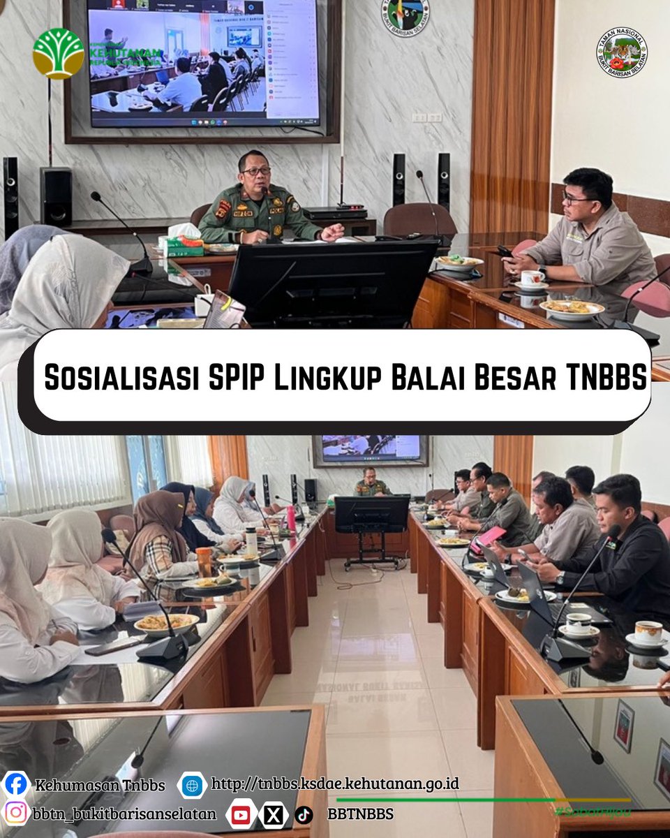 BBTNBBS's tweet photo. Sosialisasi  (SPIP) lingkup Balai Besar TNBBS.
Kegiatan ini dilaksanakan secara luring dan daring, dengan tujuan untuk meningkatkan pemahaman dan penerapan SPIP di seluruh jajaran TNBBS, guna mewujudkan tata kelola organisasi yang transparan, akuntabel, dan berintegritas. https://t.co/3TdIzPEU8O