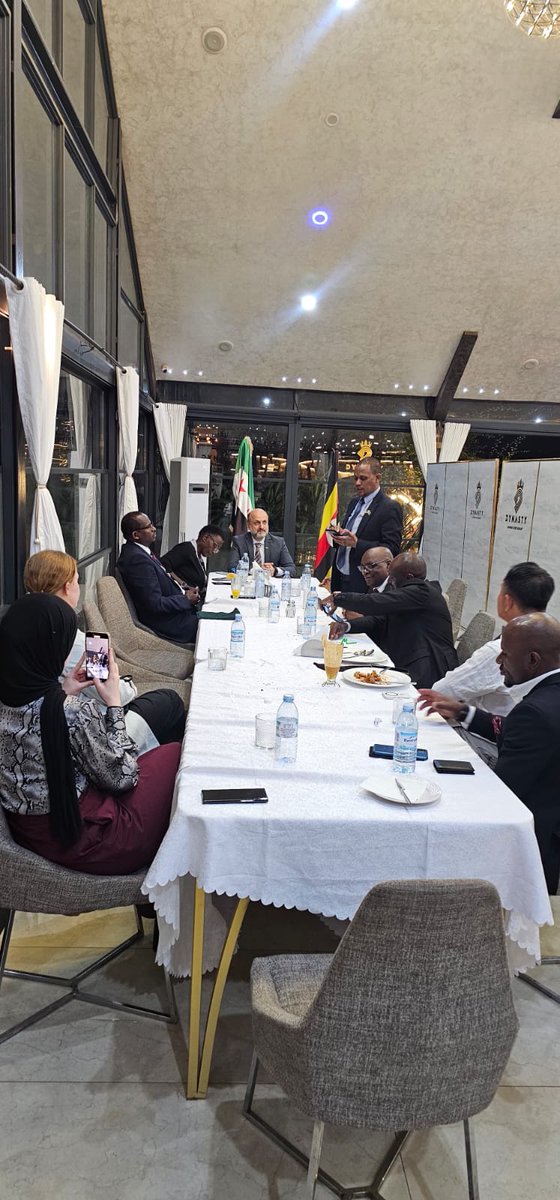 SuleimanRoba's tweet image. I wish to express my sincere gratitude to Dr. Tamouh Moustafa, Honorary Consul of the Syrian Honorary Consulate in Kampala, for organizing a farewell dinner in my honour to mark the successful conclusion of my tour of duty in Kampala.

The dinner was graced by members of the…