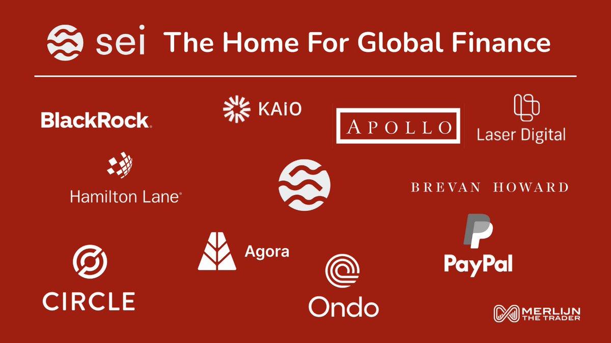 🚨THE SHIFT IS REAL:

THE WORLD’S BIGGEST FINANCIAL PLAYERS ARE MOVING ON-CHAIN.

AND THEY’RE CHOOSING <a href="/SeiNetwork/">Sei</a>.

BLACKROCK. APOLLO. CIRCLE. PAYPAL. BREVAN HOWARD. ONDO.

$SEI IS QUIETLY BECOMING THE COORDINATION LAYER FOR GLOBAL FINANCE.

RWA IS BEING ON-BOARDED.
DEFI IS