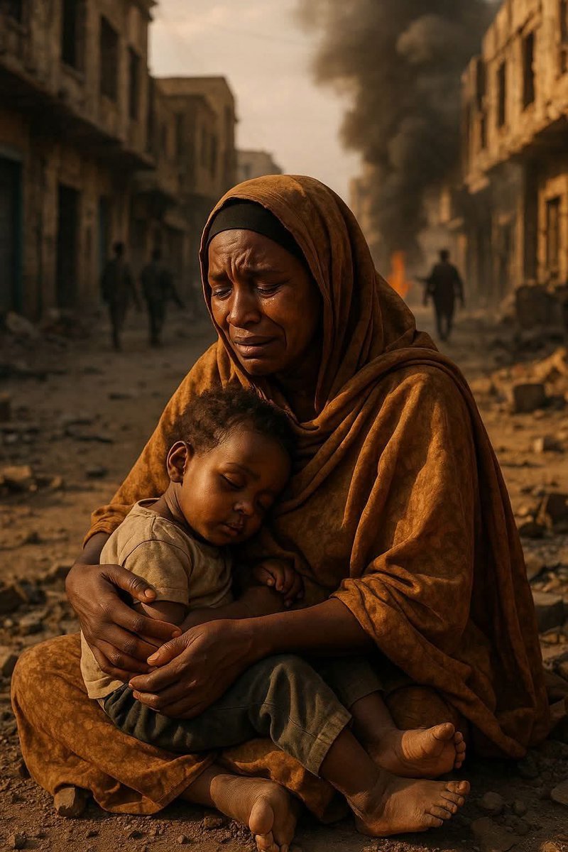 ..
في زمن الحرب 
لايمكن ان نكتب النهاية 
لكن سيكتب التاريخ دوما 
أن ماكينة الحرب لم تطحن 
إلا الأبرياء #الفاشر_تحت_الحصار▪️