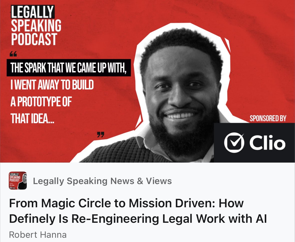 What if empathy could engineer the future of law? ⚖️💡

This week on the <a href="/LegalSpeakPod/">Legally Speaking Podcast ™️</a> ™️:
🎧 Nnamdi Emelifeonwu, CEO of Definely, on reinventing how lawyers read contracts with AI.

Plus: ClioCon Clips 🎙️ | Dubai Padel Launch 🎾 

📩 Read more 👉 linkedin.com/pulse/from-mag…