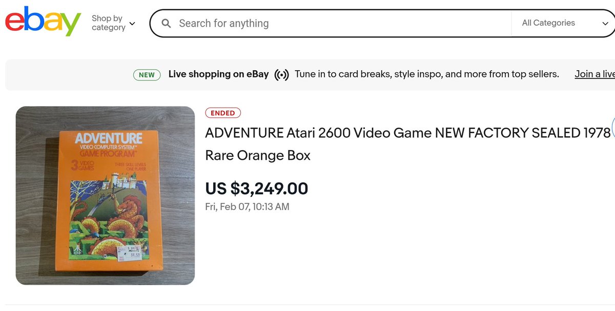 matthewhenzel's tweet image. What?! Why is Adventure #Atari2600 worth so much lately? I bought my copy for maybe $5 IIRC.
