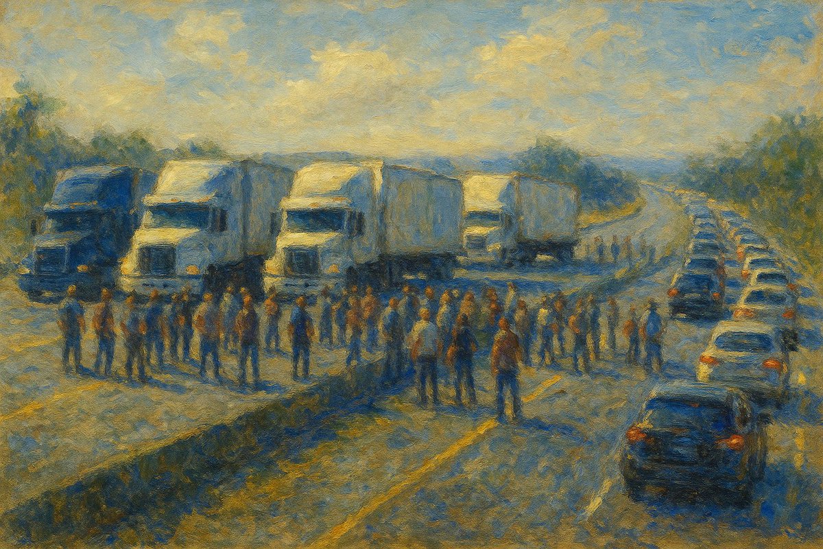 🚨 México al borde del colapso.

El Bajío lleva más de 24 h bloqueado: por ahí pasa el alimento, el combustible y las medicinas del país.
Hoy se unirán los ganaderos; para el jueves podrían sumarse los transportistas.

Los agricultores reclaman abandono: sin apoyos, sin crédito y