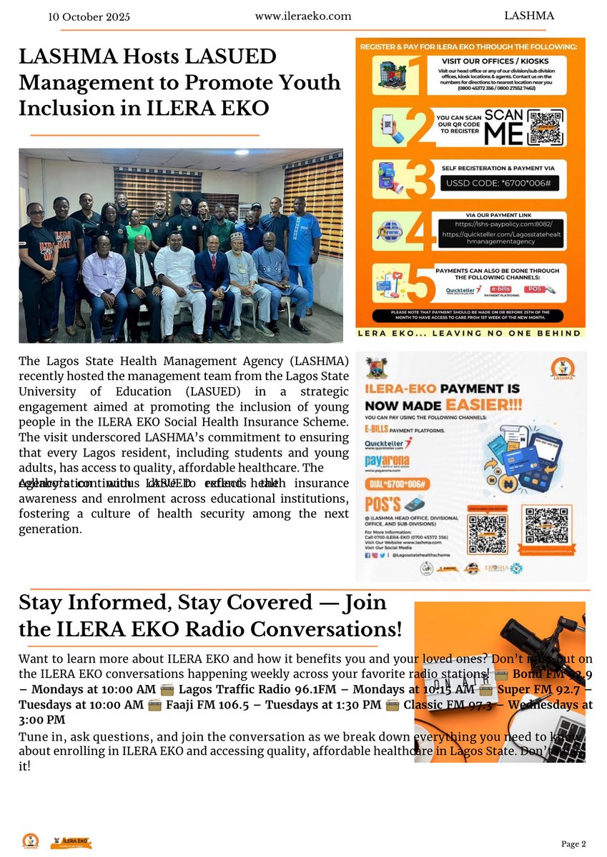 LagHealthScheme's tweet image. Our Q3 Newsletter is out , filled with the latest information you need. Stay informed with:

ILERA N’TIWA Cooperative

Crucial Policy Updates

The most current pharmacy lists

ILERA EKO radio programmes 

And much more!

… leaving no one behind 

#ileraeko #lashma