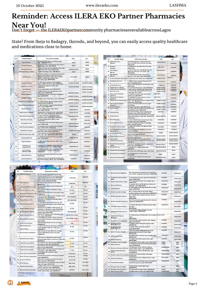 LagHealthScheme's tweet image. Our Q3 Newsletter is out , filled with the latest information you need. Stay informed with:

ILERA N’TIWA Cooperative

Crucial Policy Updates

The most current pharmacy lists

ILERA EKO radio programmes 

And much more!

… leaving no one behind 

#ileraeko #lashma