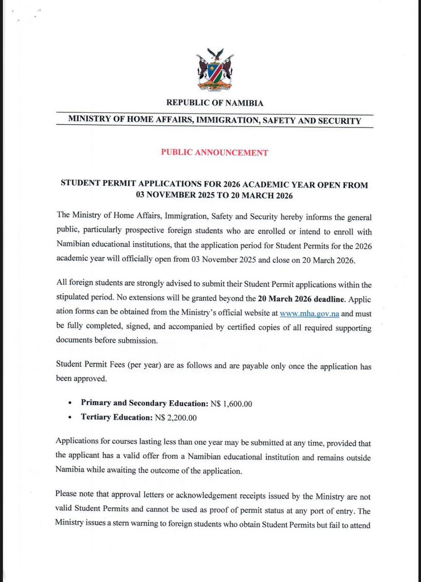 Home Affairs, Immigration, Safety&Security Namibia tweet media