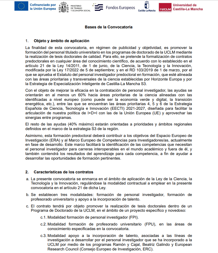 📢 ¡Continúa abierto el plazo de presentación de solicitudes predoctorales FPI e Incorporación del Talento del Plan Propio I+D+i de la <a href="/uclm_es/">Universidad de Castilla-La Mancha</a>!

⚠️ Solo se puede optar a una modalidad (FPU, FPI o FPI Incorporación).

📌 Consulta la convocatoria y plazos: uclm.es/es/global/prom…