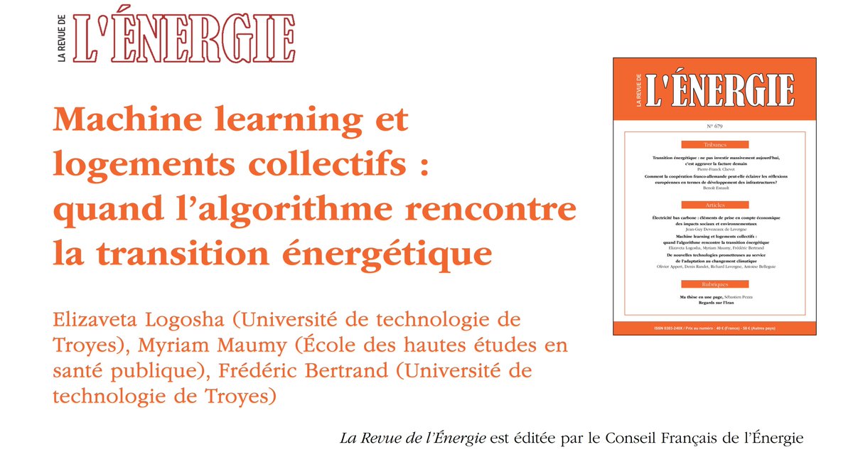 RevuedelEnergie's tweet image. Machine learning et #logements collectifs : quand l’algorithme rencontre la #transition #énergétique, par E. Logosha, M. Maumy, F. Bertrand. La valeur verte, augmentation du prix d’un bien liée à celle de ses performances énergétiques, devient un enjeu clé bit.ly/4oR6FvY