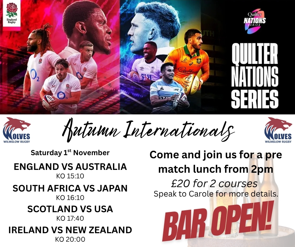 Catch every game ! 🏆📺

🔥 Fire on 
🍺 Bar open, beers cold and ready
🍔 Food available!

A full day of world-class rugby, great food, and top company! 🙌

Everyone welcome  
#WMIMH 🐺🏉