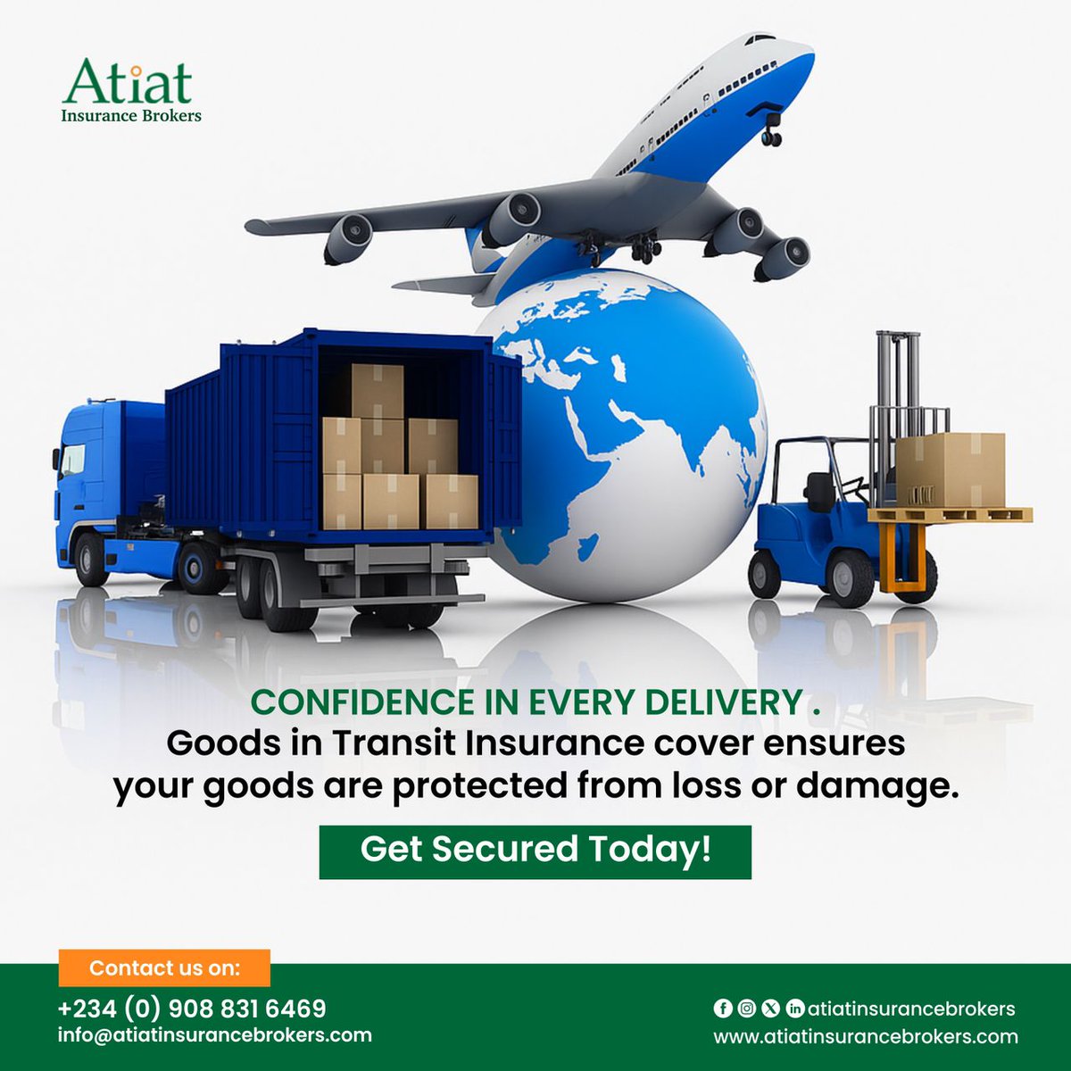 atiatinsurance's tweet image. Protect your goods in transit. Not every transportation route offers the same level of security, not every item in transit is equally sensitive to damage. 
.
..
#atiat #goodsintransit #insurance #atiatinsurance #broker