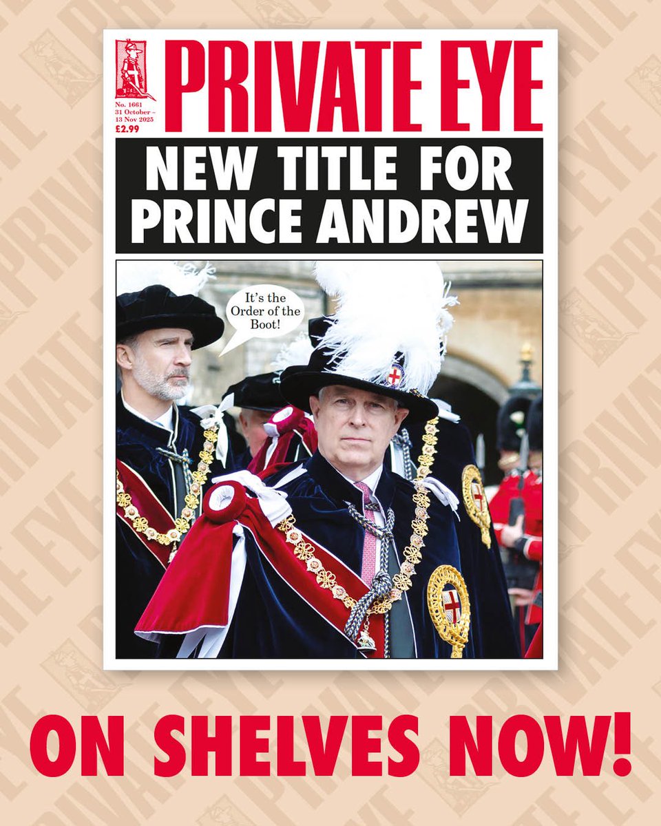 PrivateEyeNews's tweet photo. New Title For Prince Andrew

The new Private Eye is out now. https://t.co/bx69ZK6q08