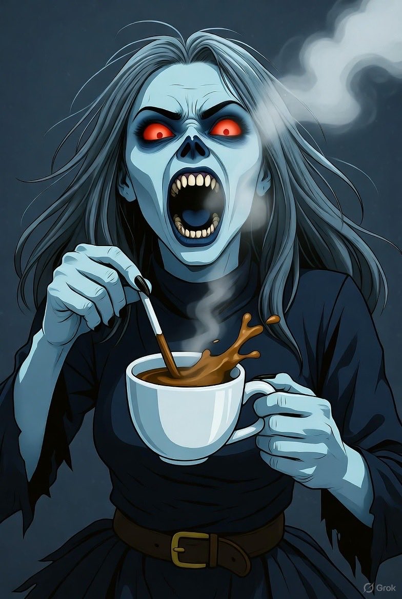 Good Morning!! 🇺🇸😊☕️☕️ This is the look that I’m considering for Halloween… 🎃 😁