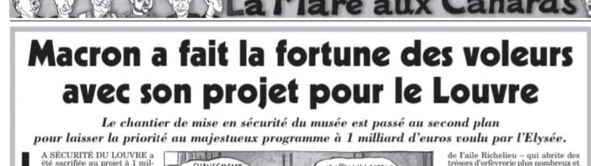 Le <a href="/canardenchaine/">Le Canard enchaîné</a> revient sur cette gabegie qui financiarise le patrimoine national pr quelques intérêts privés. 
Un projet pharaonique pour le Louvre, mais ZERO euro pour la sécurité et l'accueil des publics. Il faut stopper ce projet inutile et investir dans l'essentiel!