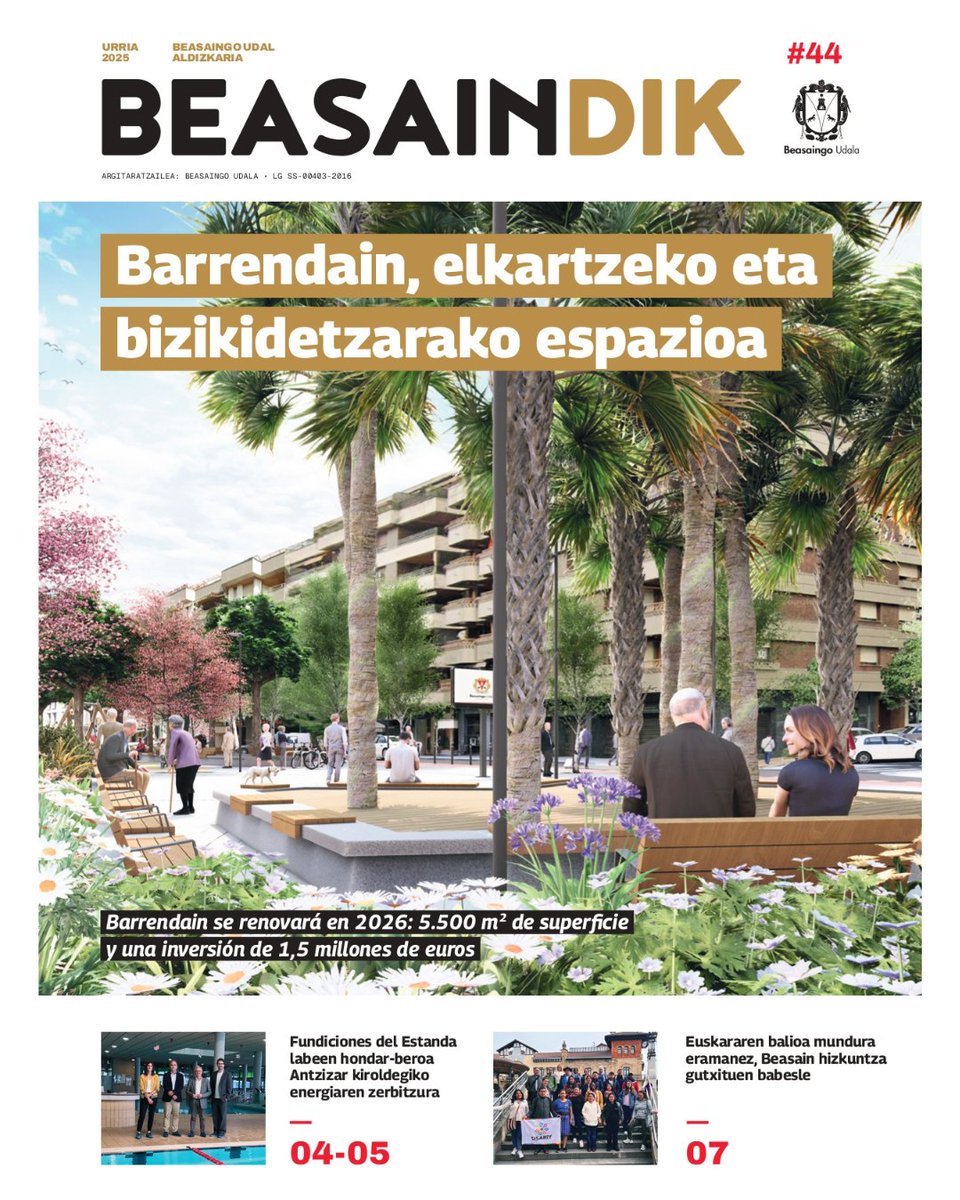 🗞️ ESKURATU! Urriko udal aldizkaria
🗞️ 🧐 #Revistamunicipaloctubre
🏗️ Barrendain plaza
♨️ Hondar-beroa/Calor residual
🍎 Azoka+osasuna/Mercado+salud
🗣️ Euskara+hizkuntza gutxituak/Euskera+lenguas minorizadas
💡 +LED argiteria/iluminación
#Beasainmartxan
⬇️ labur.eus/6rep1pay
