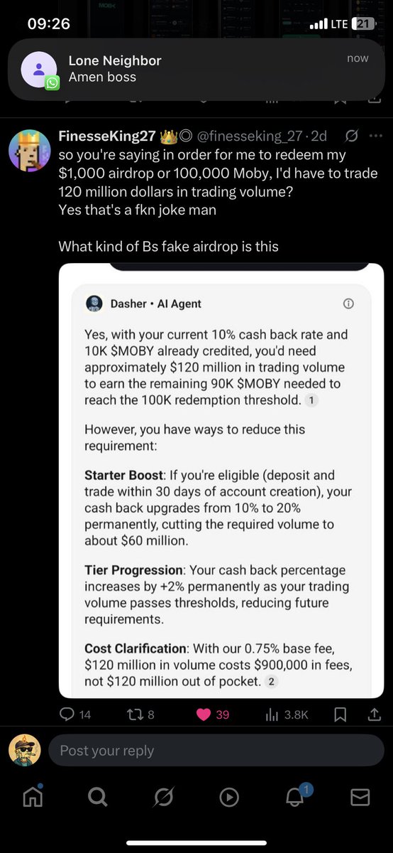0x1usdbase's tweet image. Im not interested, you called us Asset Dash OG for a reason, and you gotta task us more for being committed to your project since you started till date, if I can rally 120m why do I need your 1k$???

If you wanna reward us for being loyal in the past, please do, if you don’t want…