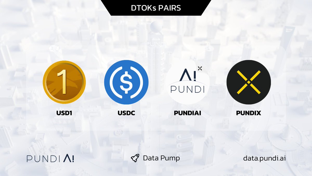 PundiAI's tweet image. Pundi AI Data Pump supports @worldlibertyfi USD1, @circle $USDC, $PUNDIAI, and @PundiXLabs $PUNDIX as base pairs for Dataset Tokens on BNB Chain.

Choose the pair you prefer.

Ready to data pump? 👇
data.pundi.ai/pump/