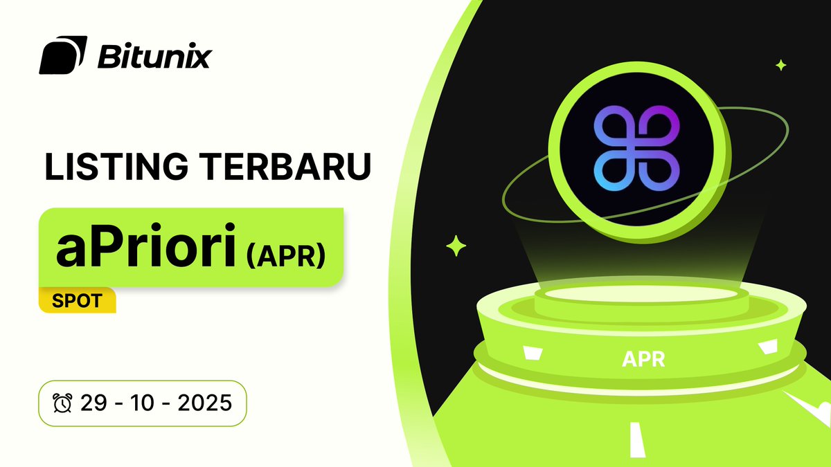 BitunixID's tweet image. 📣 Listing Perdagangan Terbaru
Dengan bangga Bitunix Melisting $APR @aPriori pada perdagangan Spot!    
🔥 Tautan Perdagangan Spot:
short.bitunixads.com/uX2svEFa