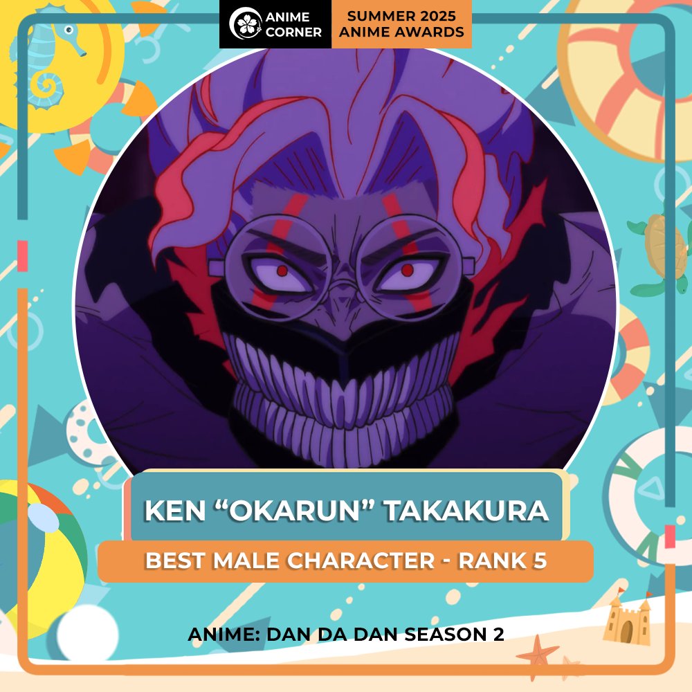 animecorner_ac's tweet photo. ☀️ Summer 2025 Anime Awards ☀️ 
Best Male Character 
Rank 5: Ken "Okarun" Takakura

Anime: Dan Da Dan Season 2 https://t.co/VF8rkO8zXL