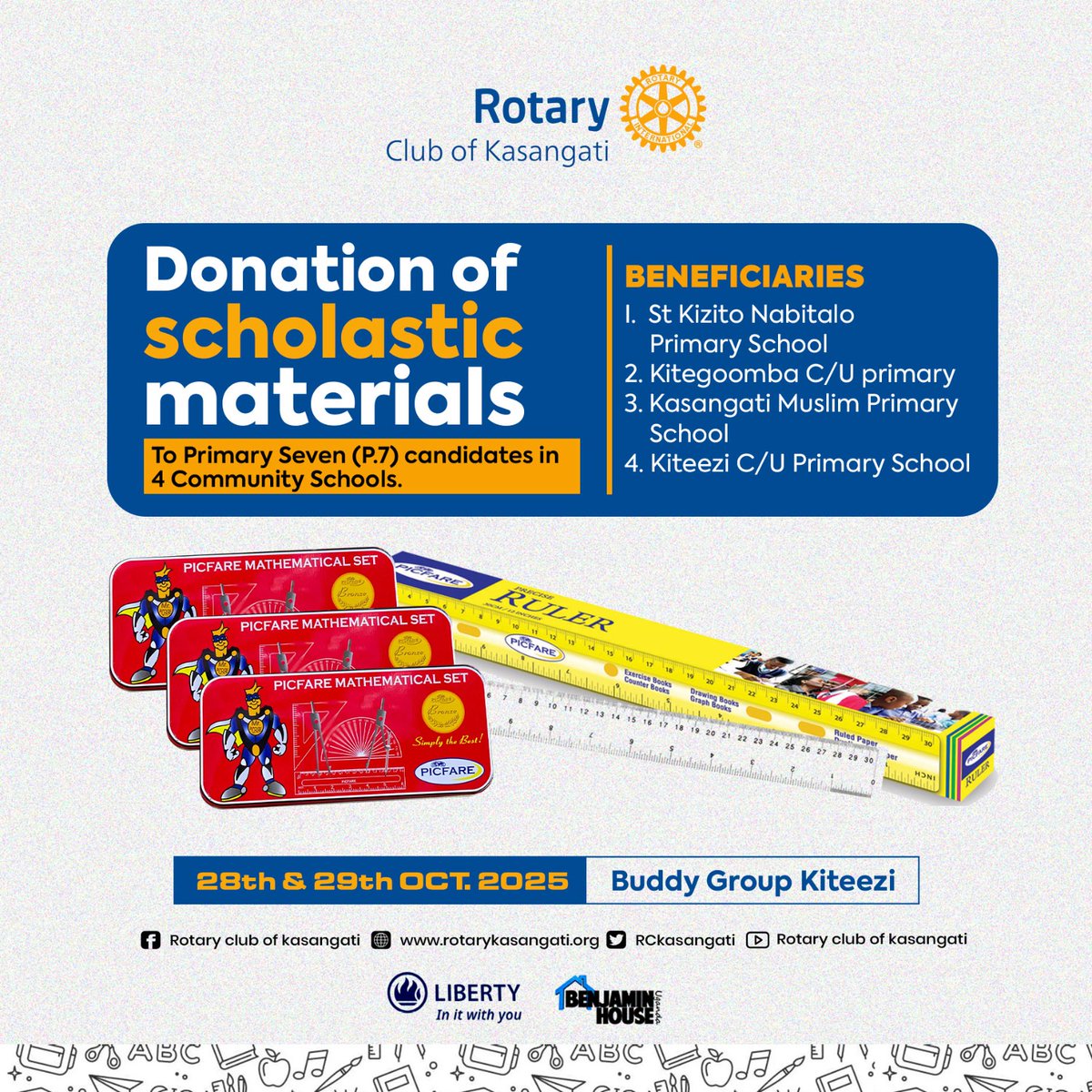 Happening now at our
Buddies of Kiteezi on a community outreach to support the Basic Education and Literacy Program
#RotaryEyamba
#TearGasRepublic
#RCKasangati