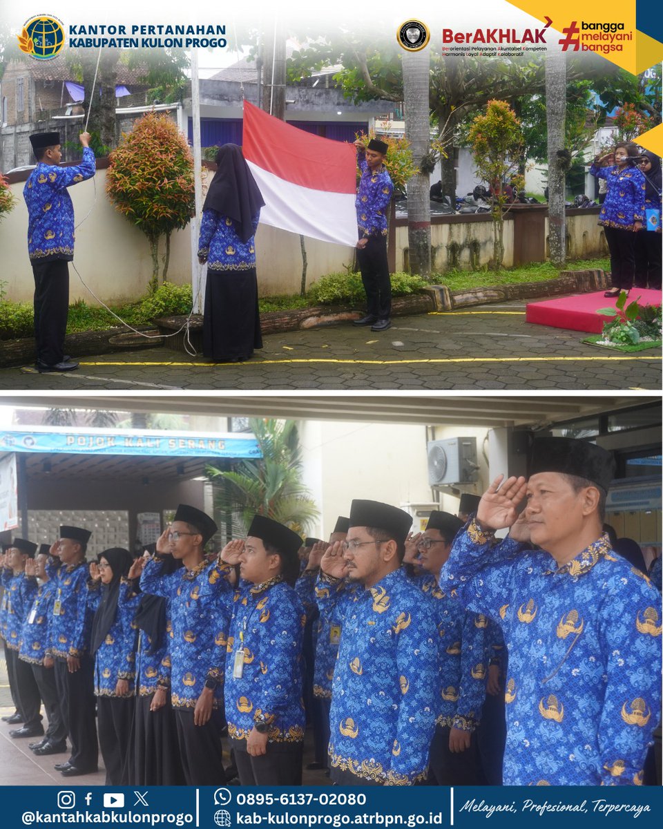 atr_bpnkprogo's tweet image. Halo #SobatATRBPNKulonProgo,

Selasa, 28 Oktober 2025

Kantor Pertanahan Kabupaten Kulon Progo melaksanakan upacara dalam rangka memperingati Hari Sumpah Pemuda ke - 97 di halaman Kantor Pertanahan Kabupaten Kulon Progo. 

#KantahKulonProgo
#KementerianATRBPN
#ATRBPNKiniLebihBaik