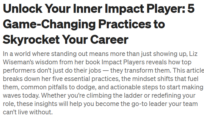poderico's tweet image. Unlock Your Inner Impact Player: 5 Game-Changing Practices to Skyrocket Your Career

medium.com/p/unlock-your-…