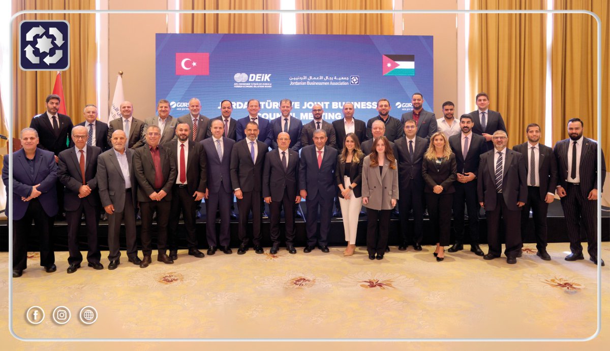 #يحدث_الآن تنظم جمعية رجال الأعمال الأردنيين، وبالشراكة مع مجلس العلاقات الاقتصادية الخارجية التركي (DEİK)، مجلس الأعمال الأردني-التركي، وذلك على هامش اجتماعات اللجنة الاقتصادية الأردنية-التركية المشتركة.
#اقتصاد #اعمال #استثمار #الاردن #بورصة #تنمية #تركيا #رجال_اعمال