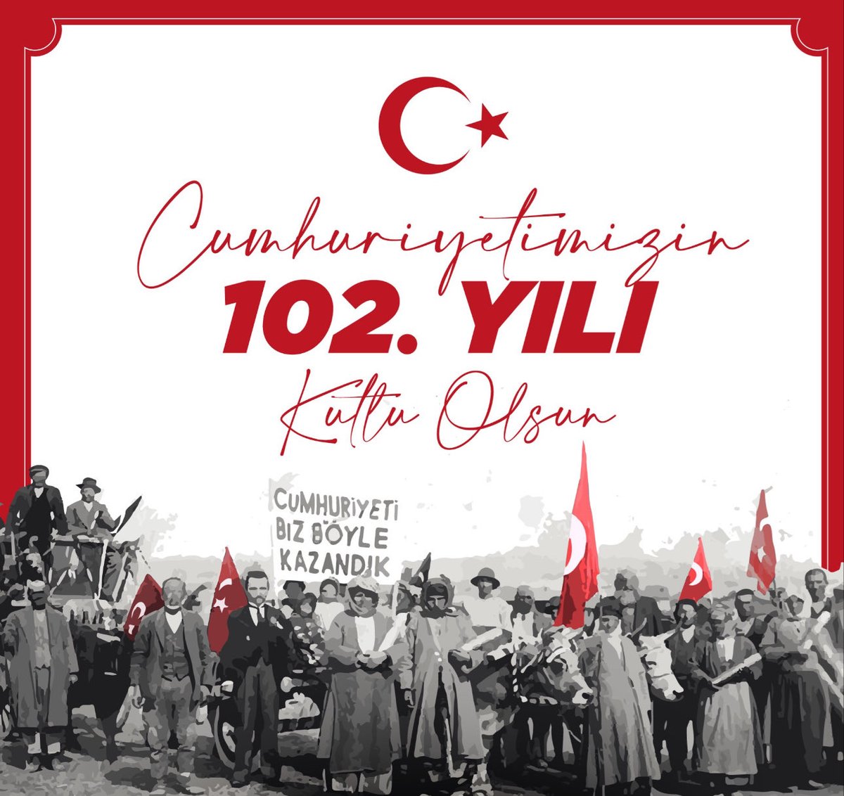 Bu anlamlı günde, Cumhuriyetimizin banisi Gazi Mustafa Kemal Atatürk’ü, istiklal mücadelemizin tüm kahramanlarını ve aziz şehitlerimizi rahmet ve minnetle anıyor; aziz milletimizin 29 Ekim Cumhuriyet Bayramı’nı en içten dileklerimle kutluyorum.🇹🇷🇹🇷🇹🇷