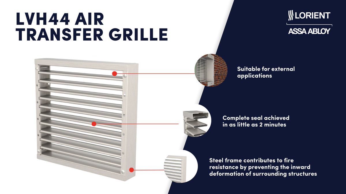 FireSealsDirect's tweet image. The @Lorientuk LVH44 is a high-performance grille built to withstand high humidity and external conditions while offering up to 120 minutes of fire resistance, making it a great choice for industrial settings.

Shop now: firesealsdirect.co.uk/passive-fire-p…