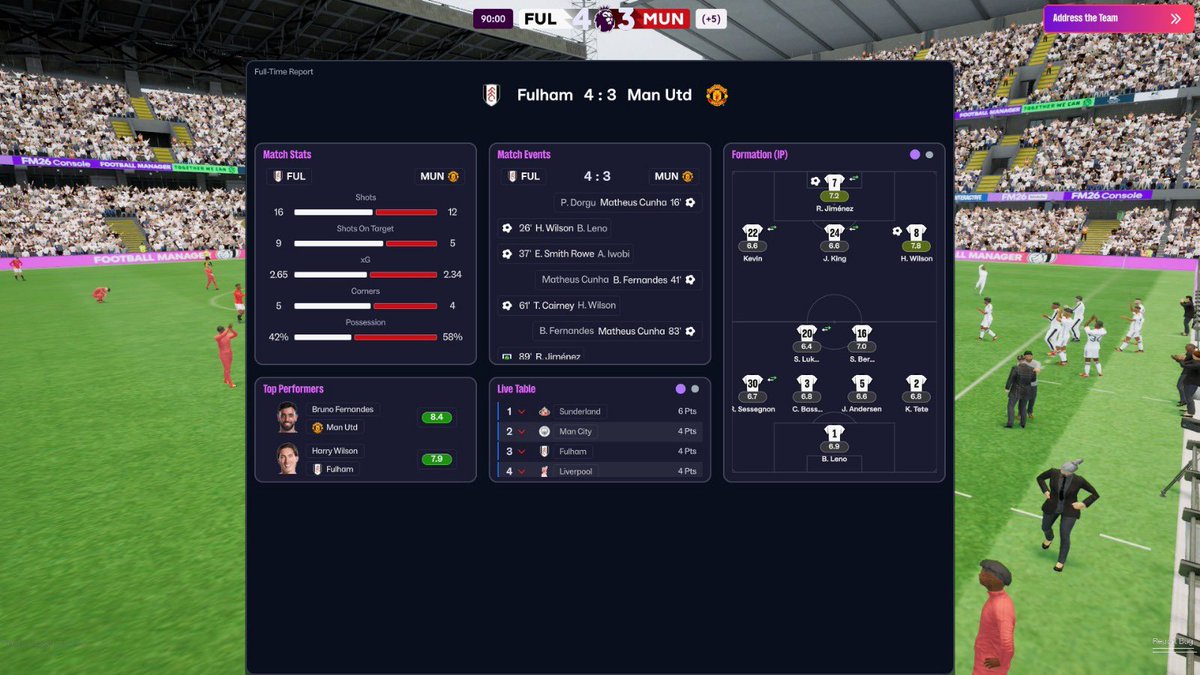 First results of #FM26

Current thoughts are the panels are missing information or have the info cut off. The interface itself looks clunky. It’s making me feel claustrophobic I’d like to have a zoom out option for it like in FM24. 🫠

Match experience is good though.