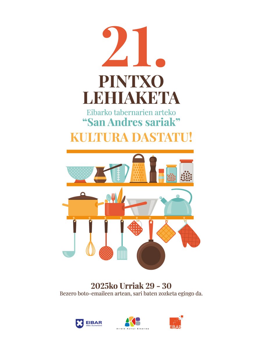 DebabarrenaTur's tweet photo. 📌 Gaur hasten da Eibarko tabernarien arteko 21. pintxo lehiaketa. Aprobetxatu topera bi egun hauek! 😉
#Eibar #pintxoak #Debabarrena